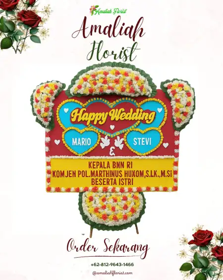 Papan Bunga Pernikahan Seputih Raman